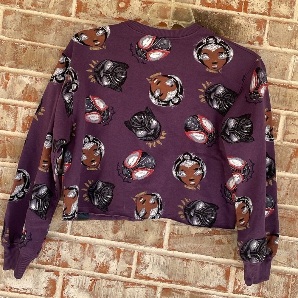 Marvel Black Panther Artist Series Purple‎ Cropped Sweatshirt - Picture 7 of 9